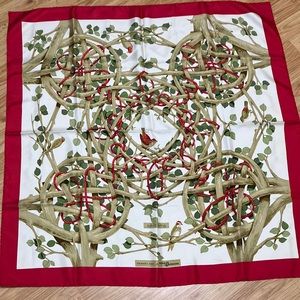 Rare vintage Hermes Sous Bois scarf made for the Bank of Indiana